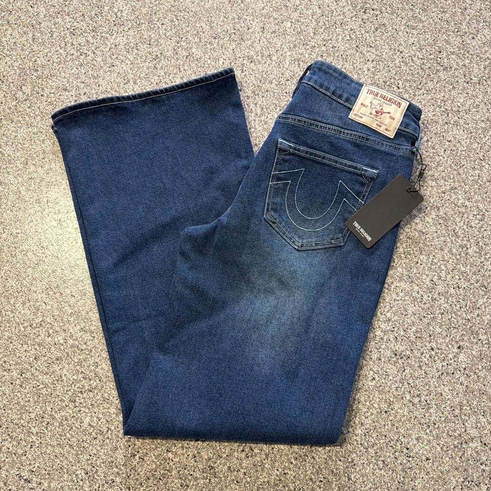 True Religion Bobbi Baggy Jeans Womens 28x32 Mid Rise Wide Leg Stretch Denim